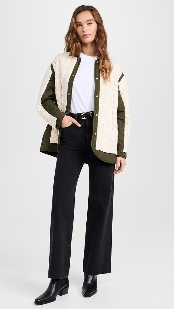 rag & bone Women's Winnie Mixed Media Jacket