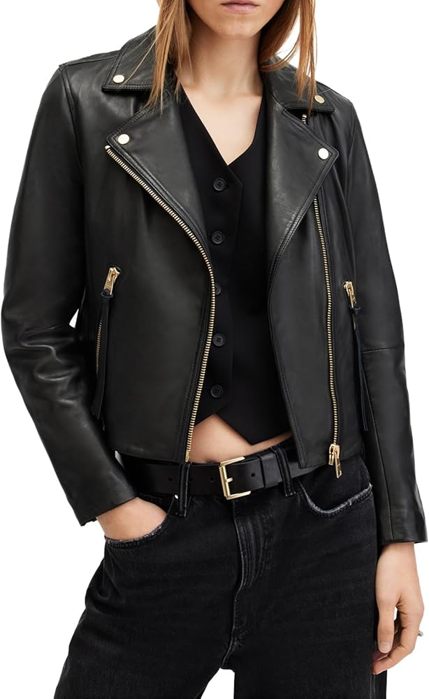 AllSaints Women's Dalby Leather Biker Jacket